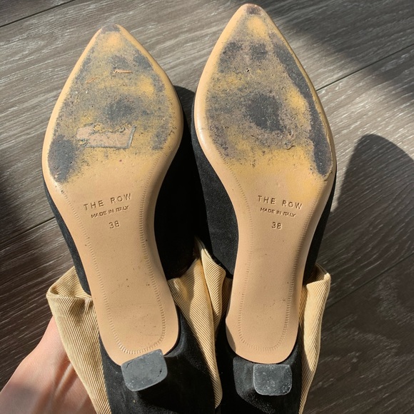 The row coco bow suede and silk mules - Picture 5 of 11